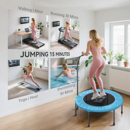 Adjustable 40" Trampoline Rebounder Jumper for Fitness - Blue
