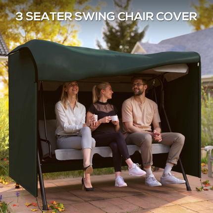 600D Oxford Polyester Waterproof 3 Seater Swing Chair Cover - Green