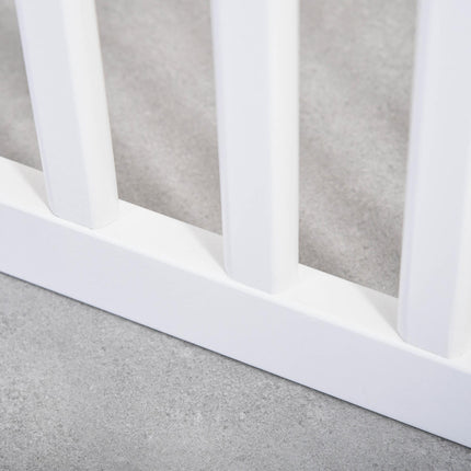 4-Panel Foldable Wooden Pet Gate with Support Feet for Doorways & Stairs 80" x 30" - White