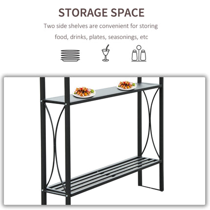 BBQ Tent with Flame Resistant Canopy and Side Tables - Black Coffee