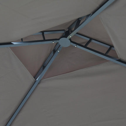 BBQ Tent with Flame Resistant Canopy and Side Tables - Black Coffee