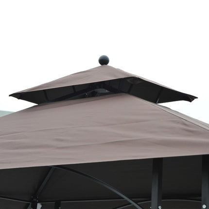 BBQ Tent with Flame Resistant Canopy and Side Tables - Black Coffee