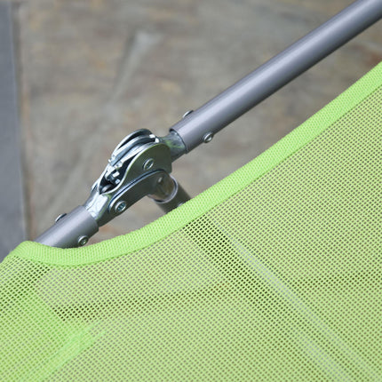 Adjustable Folding Sun Lounger Chair with Pillow for Garden and Pool - Green