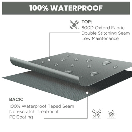 Oxford Patio Furniture Cover Set Waterproof UV Resistant 275x205x90cm - Grey