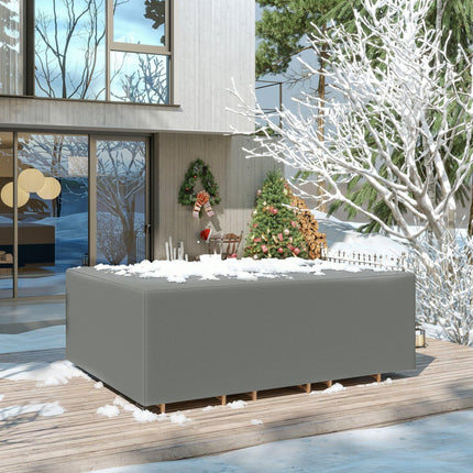 Oxford Patio Furniture Cover Set Waterproof UV Resistant 275x205x90cm - Grey