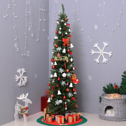 2.1m Artificial Pine Christmas Tree with Plastic Stand - Green