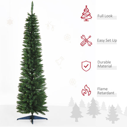 2.1m Artificial Pine Christmas Tree with Plastic Stand - Green