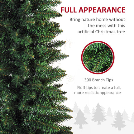 2.1m Artificial Pine Christmas Tree with Plastic Stand - Green