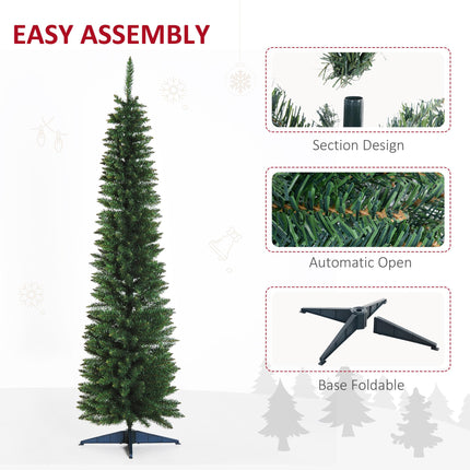 2.1m Artificial Pine Christmas Tree with Plastic Stand - Green