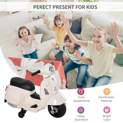 Vespa Licensed 6V Kids Electric Motorbike Ride On Motorcycle Battery Powered Fo