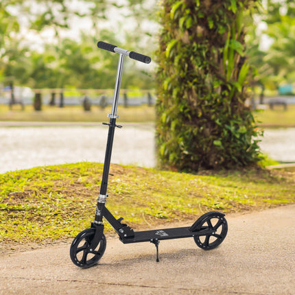 Adjustable Kids Scooter for Ages 3-8 with Foldable Design and Rear Brake - Black