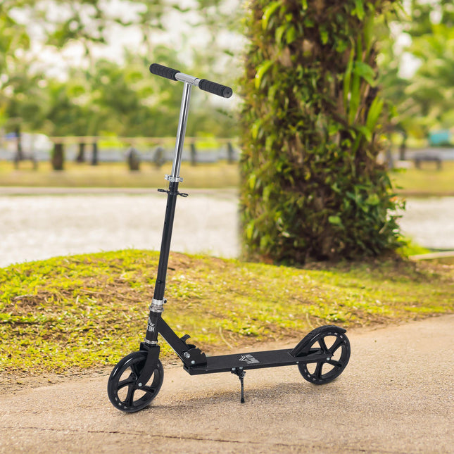 Adjustable Kids Scooter for Ages 3-8 with Foldable Design and Rear Brake - Black