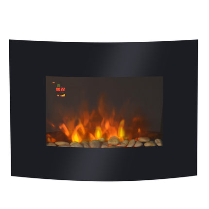 Led Wall Mounted Fireplace Curved Glass Electric Fire Place Fire Place 7 Colour