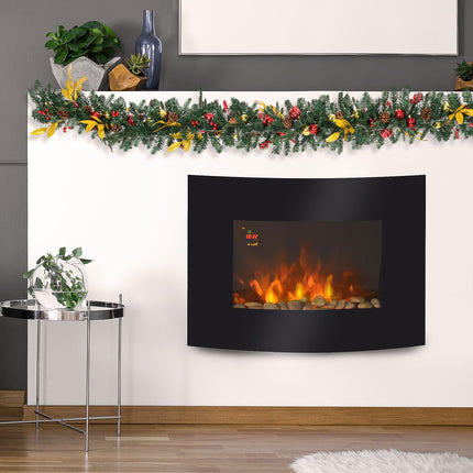 Led Wall Mounted Fireplace Curved Glass Electric Fire Place Fire Place 7 Colour