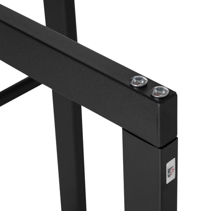 Tall Metal Firewood Log Holder Rack with Side Rails 40W x 25D x 100H cm - Black