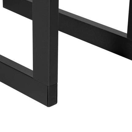 Tall Metal Firewood Log Holder Rack with Side Rails 40W x 25D x 100H cm - Black