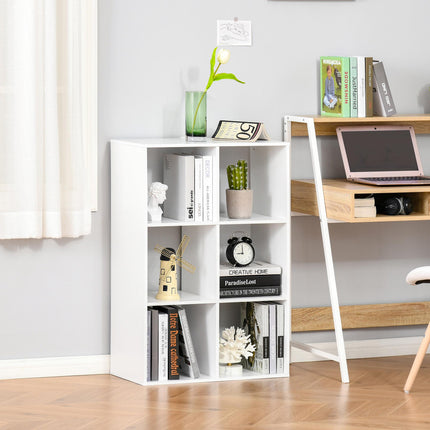 3-Tier 6-Cube Particle Board Storage Unit Cabinet Bookcase Organiser - White