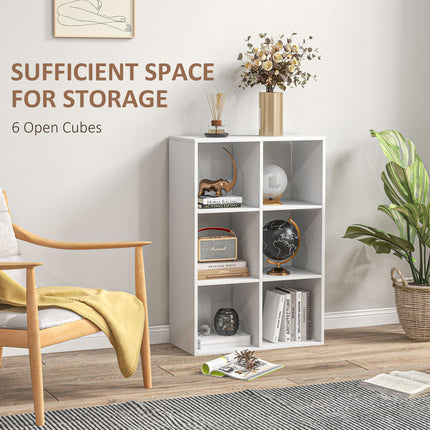 3-Tier 6-Cube Particle Board Storage Unit Cabinet Bookcase Organiser - White