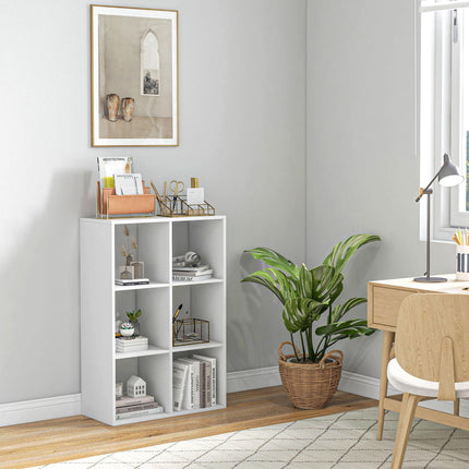3-Tier 6-Cube Particle Board Storage Unit Cabinet Bookcase Organiser - White