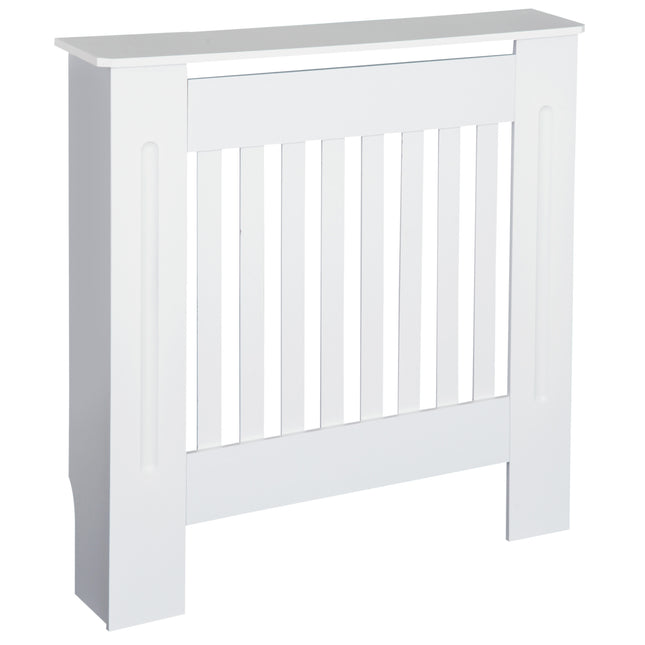 MDF Radiator Cover Cabinet with Vertical Slatted Vent 78L x 19W x 81H - White