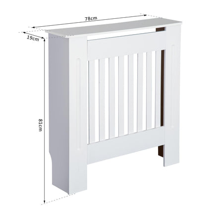 MDF Radiator Cover Cabinet with Vertical Slatted Vent 78L x 19W x 81H - White