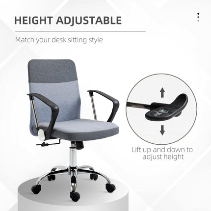 Ergonomic Adjustable Office Swivel Desk Chair with Wheels - Grey