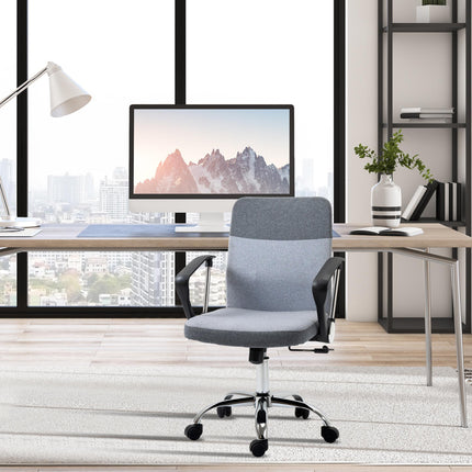 Ergonomic Adjustable Office Swivel Desk Chair with Wheels - Grey