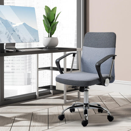 Ergonomic Adjustable Office Swivel Desk Chair with Wheels - Grey