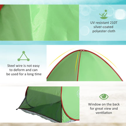 2-3 Person Pop Up Beach Tent with UV Protection - Green