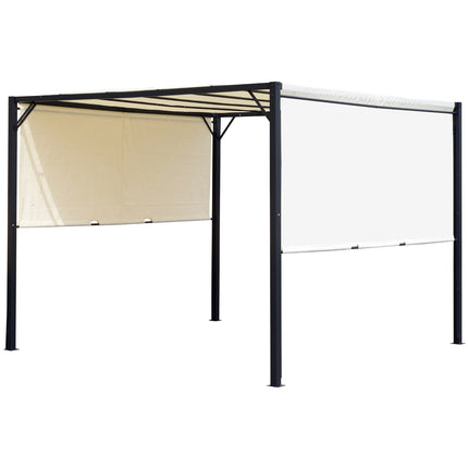 Metal Pergola With Canopy Sliding Pergola Canopy 3Lx3Wx2.3H m Garden Gazebo Part
