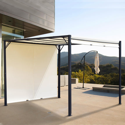 Metal Pergola With Canopy Sliding Pergola Canopy 3Lx3Wx2.3H m Garden Gazebo Part