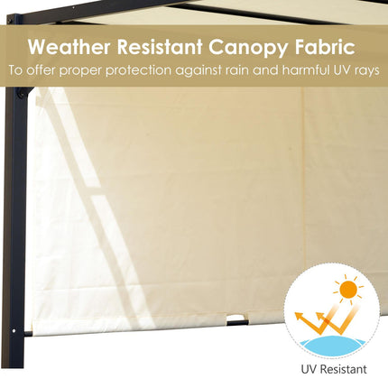 Metal Pergola With Canopy Sliding Pergola Canopy 3Lx3Wx2.3H m Garden Gazebo Part