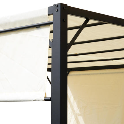 Metal Pergola With Canopy Sliding Pergola Canopy 3Lx3Wx2.3H m Garden Gazebo Part