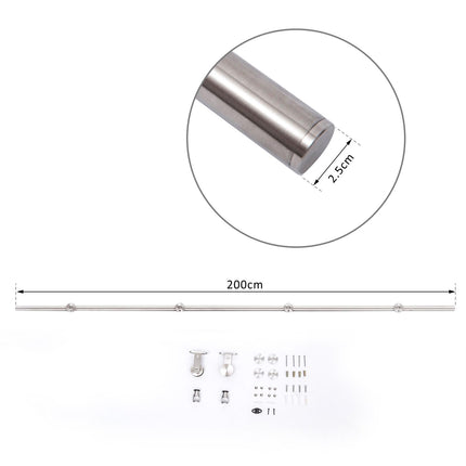 35-45mm Stainless Steel Sliding Door Track Kit - Silver