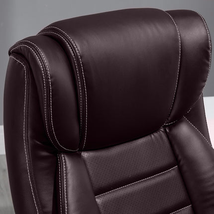 High Back Executive Office Chair with 6-Point Vibration Massage, Extra Padded Ergonomic Swivel Tilt Seat - Brown