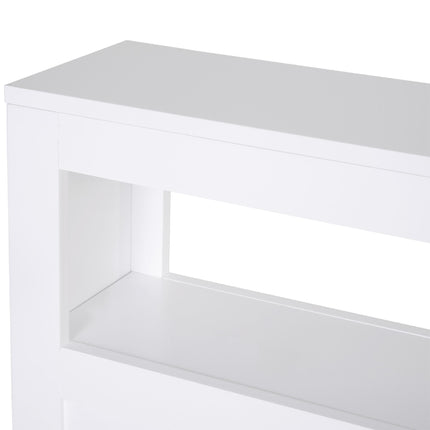 Narrow Rolling Bathroom Side Cabinet with Drawers and Castors - White