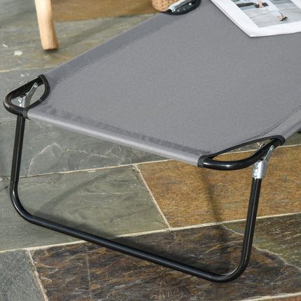 Foldable Adjustable Sun Lounger with Pillow and Reading Hole for Garden and Beach - Grey