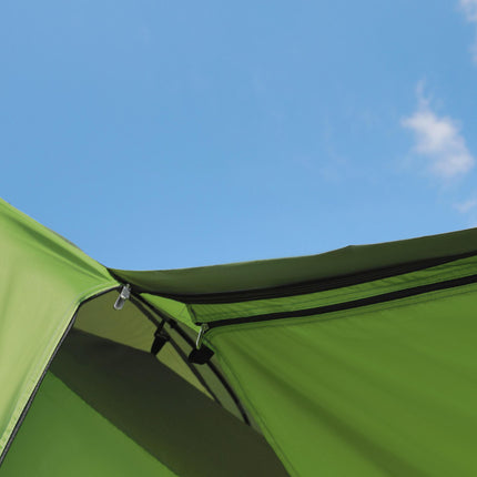 Two Room Dome Tent for 4-8 People with Porch and Mesh Windows - Green
