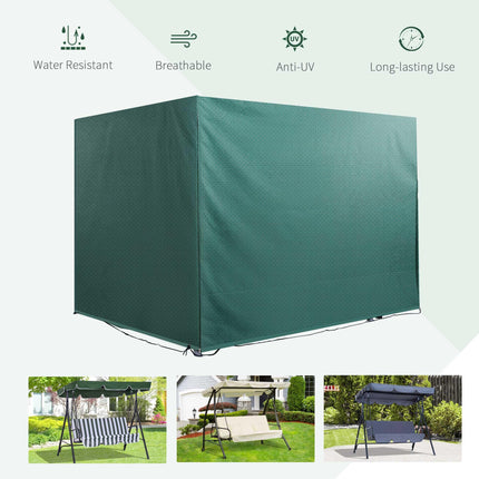 3 Seater Patio Swing Chair Cover Heavy Duty UV Resistant - Black
