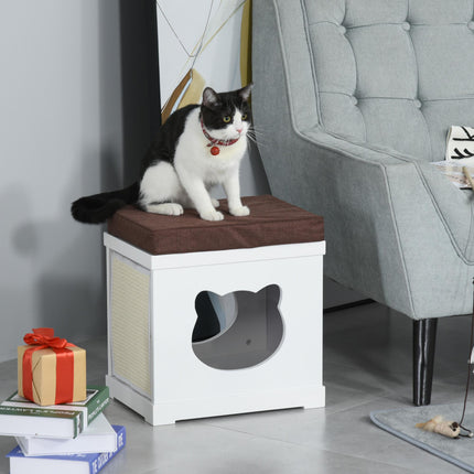 Cat House Bed Cat Scratching Cube for Small Cat Pet Furniture with Removable Scr
