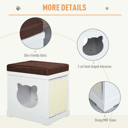Cat House Bed Cat Scratching Cube for Small Cat Pet Furniture with Removable Scr