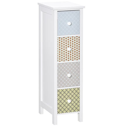 4 Drawer Chest of Drawers Storage Organizer for Bedroom & Bathroom - Multi-colored