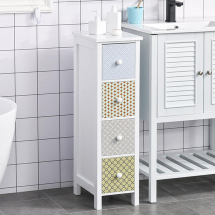 4 Drawer Chest of Drawers Storage Organizer for Bedroom & Bathroom - Multi-colored
