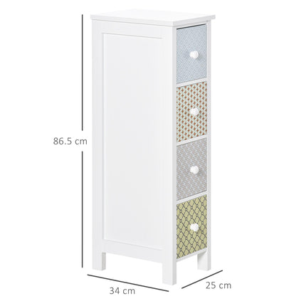 4 Drawer Chest of Drawers Storage Organizer for Bedroom & Bathroom - Multi-colored