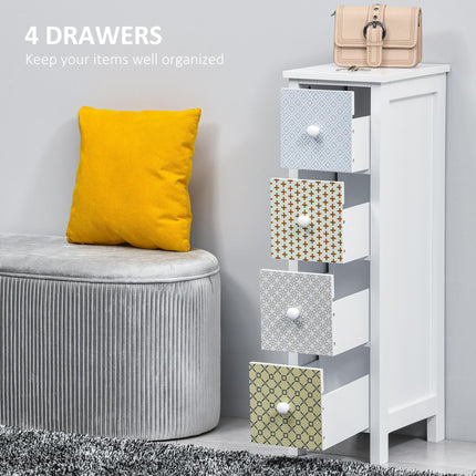 4 Drawer Chest of Drawers Storage Organizer for Bedroom & Bathroom - Multi-colored