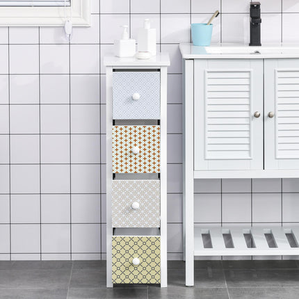 4 Drawer Chest of Drawers Storage Organizer for Bedroom & Bathroom - Multi-colored