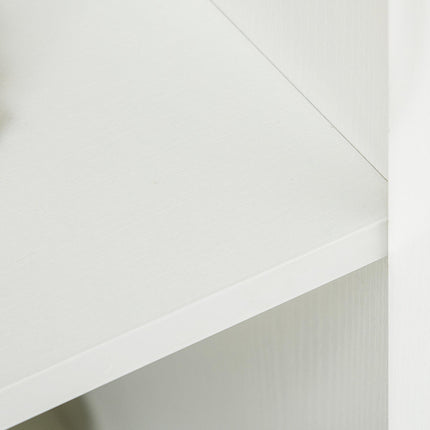 2-Tier Locking Office Storage Cabinet with Melamine Coating, Aluminium Handles & Keys - White
