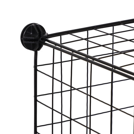 DIY 6 Cube Metal Wire Interlocking Storage Cabinet Organizer Shelves - Black