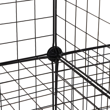 DIY 6 Cube Metal Wire Interlocking Storage Cabinet Organizer Shelves - Black