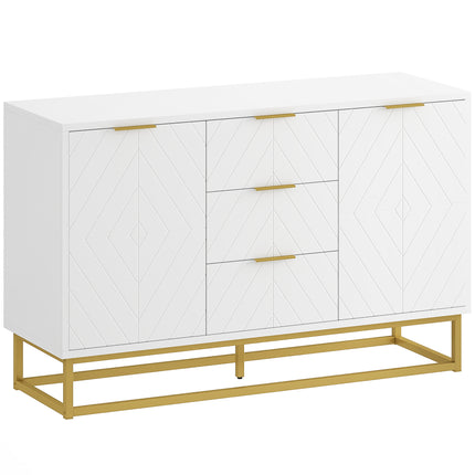 Modern Freestanding Storage Cabinet with 3 Drawers for Dining & Living Room - White